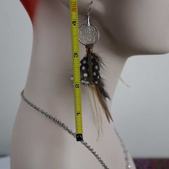 Boho Dream Catcher Necklace and Earrings Set - Picture 5 of 7